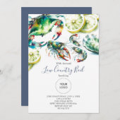 Uitnodigingen voor Low Country Boil-evenementen (Voorkant / Achterkant)