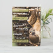 Uitnodigingen voor luiaard boomtop avontuur (Staand voorkant)