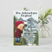 Uitnodigingen voor Lumberjack Baby Shower (Staand voorkant)