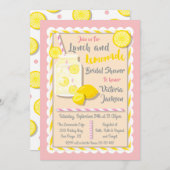 Uitnodigingen voor lunch en limonade bruidsdouche (Voorkant / Achterkant)