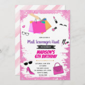 Uitnodigingen voor Mall Scavenger Hunt (Voorkant / Achterkant)