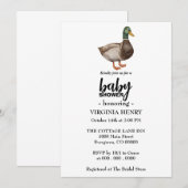 Uitnodigingen voor Mallard duck babyshower (Voorkant / Achterkant)