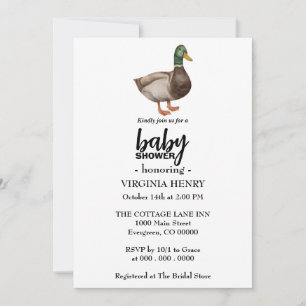 Uitnodigingen voor Mallard duck babyshower