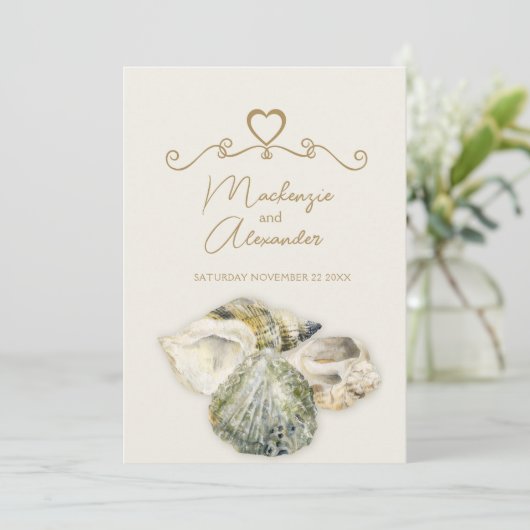 Uitnodigingen voor marineverbindingen met zeeschel (Staand voorkant)