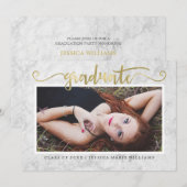 Uitnodigingen voor marmer en goud (Voorkant / Achterkant)