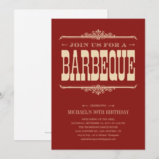 Uitnodigingen voor meervoudige barbeposteigers (Voorkant / Achterkant)