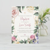 Uitnodigingen voor meisjes doop uitnodigingen (Staand voorkant)