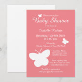 Uitnodigingen voor meisjes om onder de babydouche  (Voorkant / Achterkant)