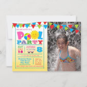 Uitnodigingen voor meisjes zwembadfeest (Voorkant)