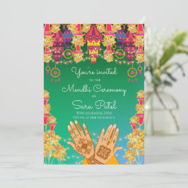 Uitnodigingen voor Mendhi Night & uitnodigingen vo