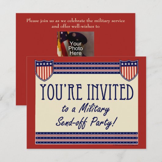 Uitnodigingen voor militaire afzendpartijen (Voorkant / Achterkant)