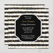 Uitnodigingen voor Modern Stripe en Stippen Retire (Voorkant / Achterkant)