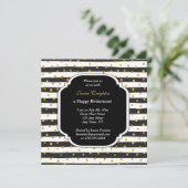 Uitnodigingen voor Modern Stripe en Stippen Retire (Staand voorkant)