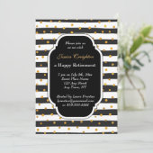 Uitnodigingen voor Modern Stripe en Stippen Retire (Staand voorkant)