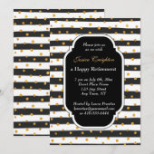 Uitnodigingen voor Modern Stripe en Stippen Retire (Voorkant / Achterkant)