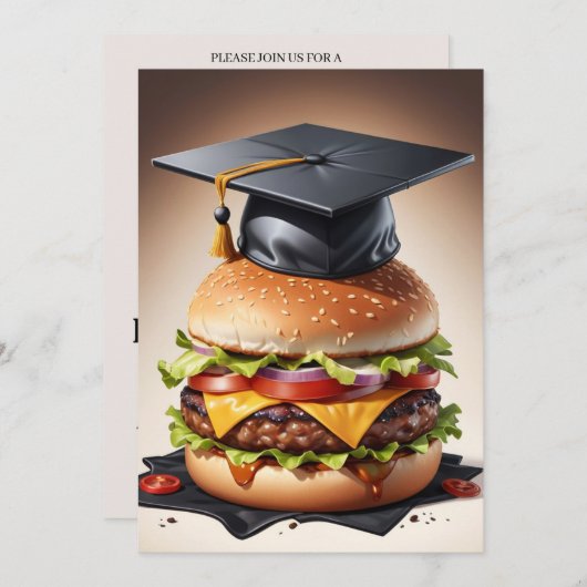 Uitnodigingen voor moderne afstuderen BBQ (Voorkant / Achterkant)