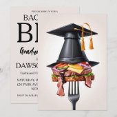 Uitnodigingen voor moderne afstuderen BBQ (Voorkant / Achterkant)