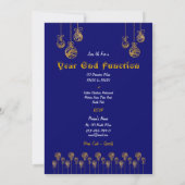 Uitnodigingen voor moderne blauwe kerstbomen (Achterkant)