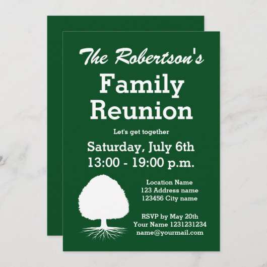 Uitnodigingen voor moderne gezinshereniging (Voorkant / Achterkant)