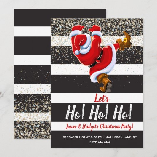 Uitnodigingen voor moderne kerstkerstfeestjes (Voorkant / Achterkant)