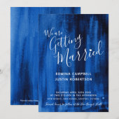 Uitnodigingen voor moderne kunst met een blauwe kl (Voorkant / Achterkant)