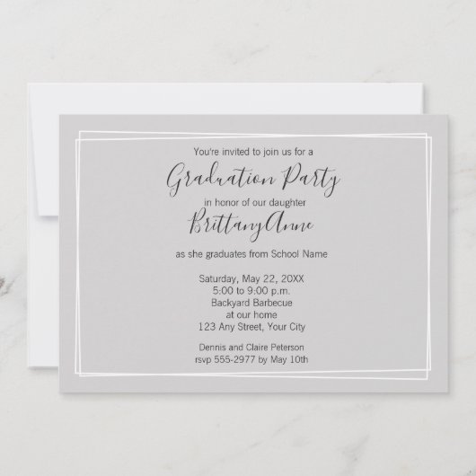 Uitnodigingen voor moderne scriptfotografie (Achterkant)