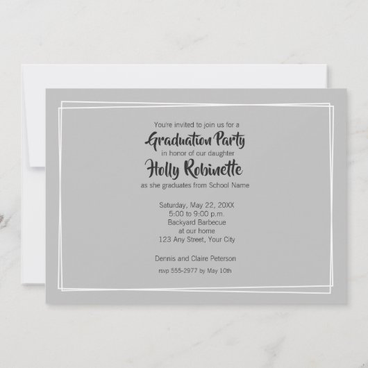 Uitnodigingen voor moderne scriptfotografie (Achterkant)