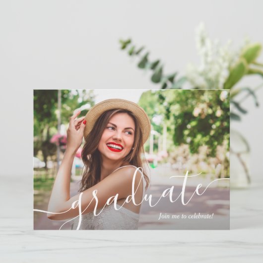 Uitnodigingen voor moderne scriptfotografie (Staand voorkant)