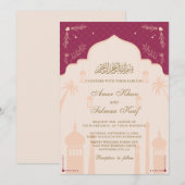 Uitnodigingen voor moskee-moslimbruiloft (Voorkant / Achterkant)