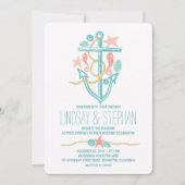 Uitnodigingen voor Nautische strandbruiloft (Voorkant)