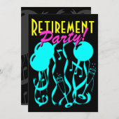 Uitnodigingen voor Neon Colour Pensioenen sjabloon (Voorkant / Achterkant)