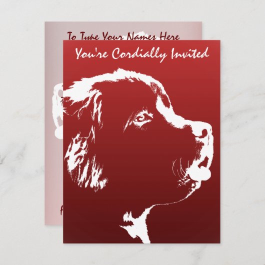 Uitnodigingen voor Newfoundland Persoonlijke Dog R (Voorkant / Achterkant)