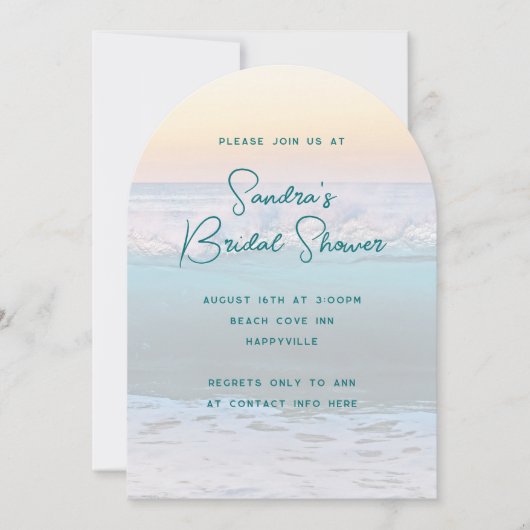 Uitnodigingen voor Ocean Sunrise Bridal Shower (Voorkant)