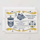 Uitnodigingen voor Old Sailor Nautical Baby Shower (Voorkant)
