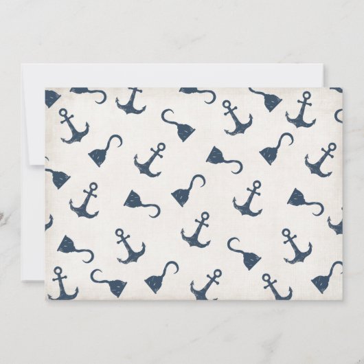 Uitnodigingen voor Old Sailor Nautical Baby Shower (Achterkant)