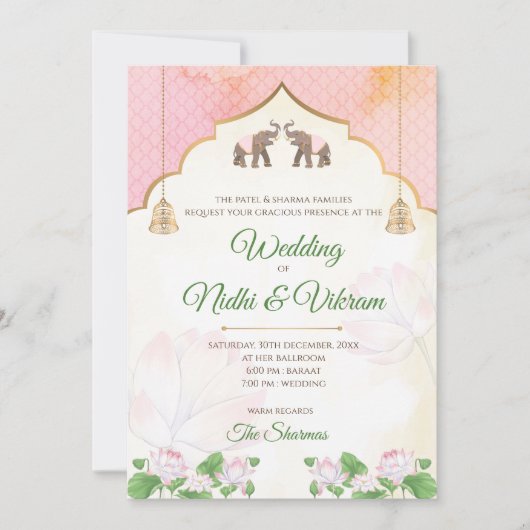 Uitnodigingen voor olifanten en uitnodigingen voor (Voorkant)