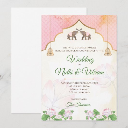 Uitnodigingen voor olifanten en uitnodigingen voor (Voorkant / Achterkant)