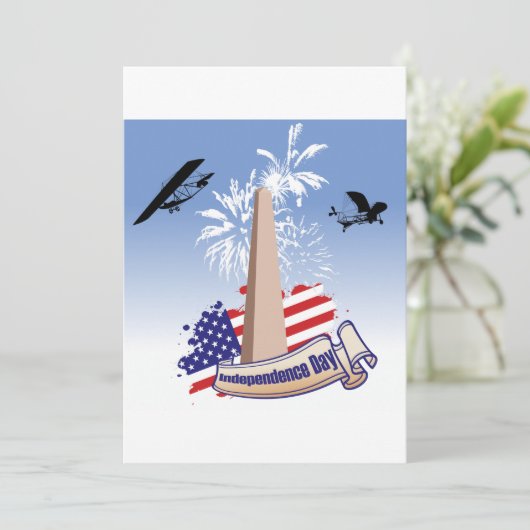Uitnodigingen voor Onafhankelijkheidsdag (Staand voorkant)