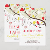 Uitnodigingen voor ontvangstkaart van rode en gele (Voorkant / Achterkant)