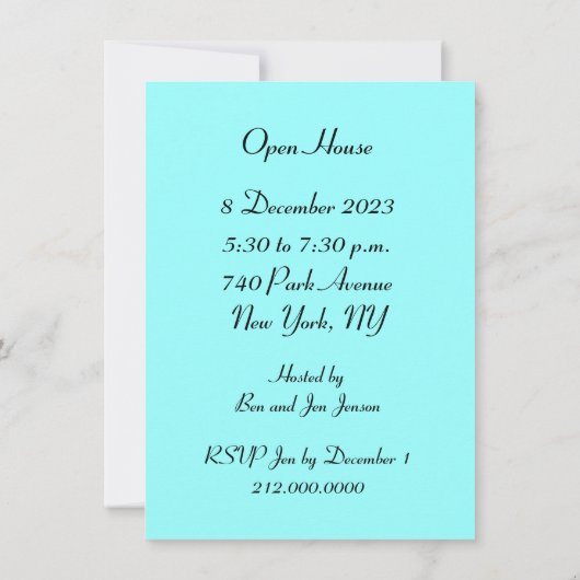 Uitnodigingen voor openingsuren (Achterkant)