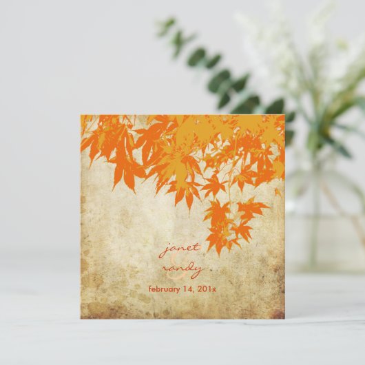 Uitnodigingen voor  Oranje mantels/herfst (Staand voorkant)