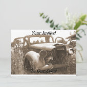 Uitnodigingen voor oude auto's voor Show (Staand voorkant)