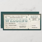 Uitnodigingen voor oude bruiloft - tickets & RSVP (Voorkant / Achterkant)