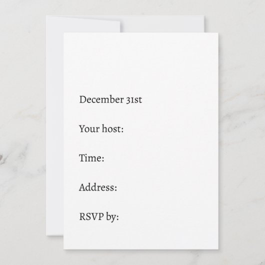 Uitnodigingen voor oudejaarsavond (Achterkant)