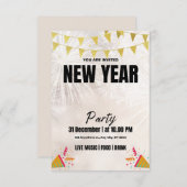 Uitnodigingen voor oudejaarsfeesten - vieren in St (Voorkant / Achterkant)