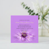 Uitnodigingen voor  paarse bloemenbruiloft (Staand voorkant)
