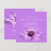 Uitnodigingen voor  paarse bloemenbruiloft (Voorkant / Achterkant)