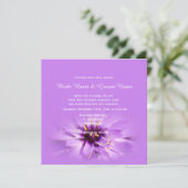 Uitnodigingen voor  paarse bloemenbruiloft (Staand voorkant)