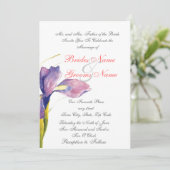 Uitnodigingen voor paarse bruiloft (Staand voorkant)