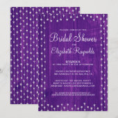 Uitnodigingen voor Paarse Rustic Country Bridal Sh (Voorkant / Achterkant)